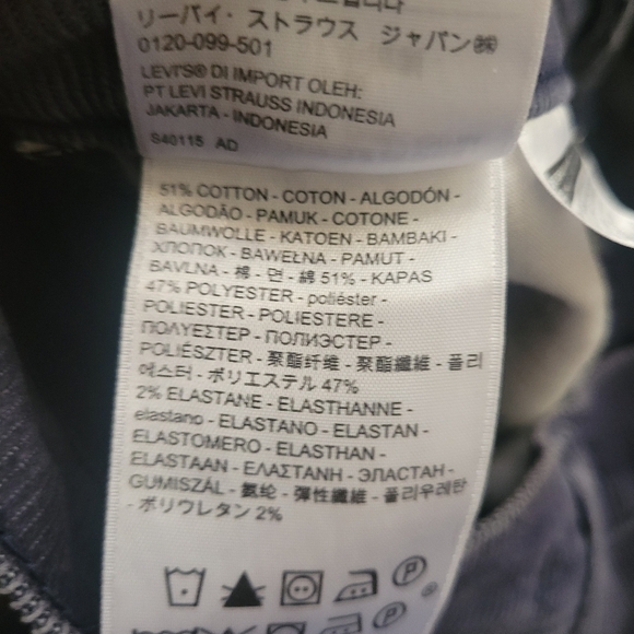 Levi's Premium Wedgie Straight Blue Corduroy Pants - Picture 4 of 7